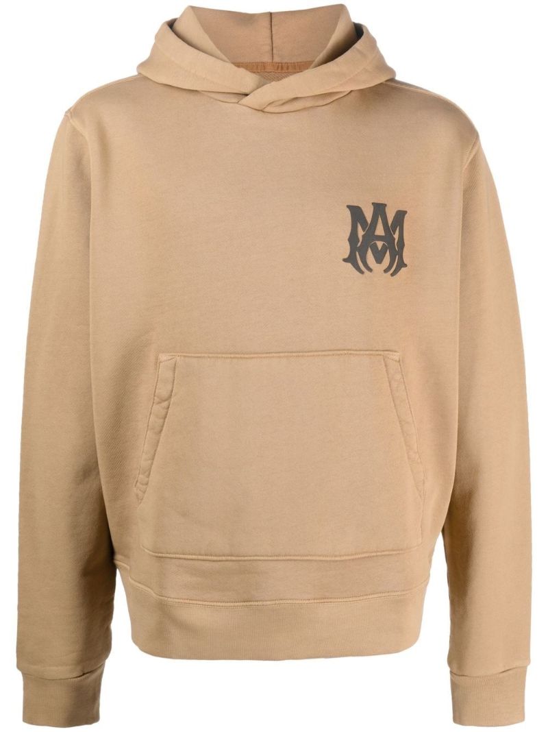Brown Logo Print Hoodie