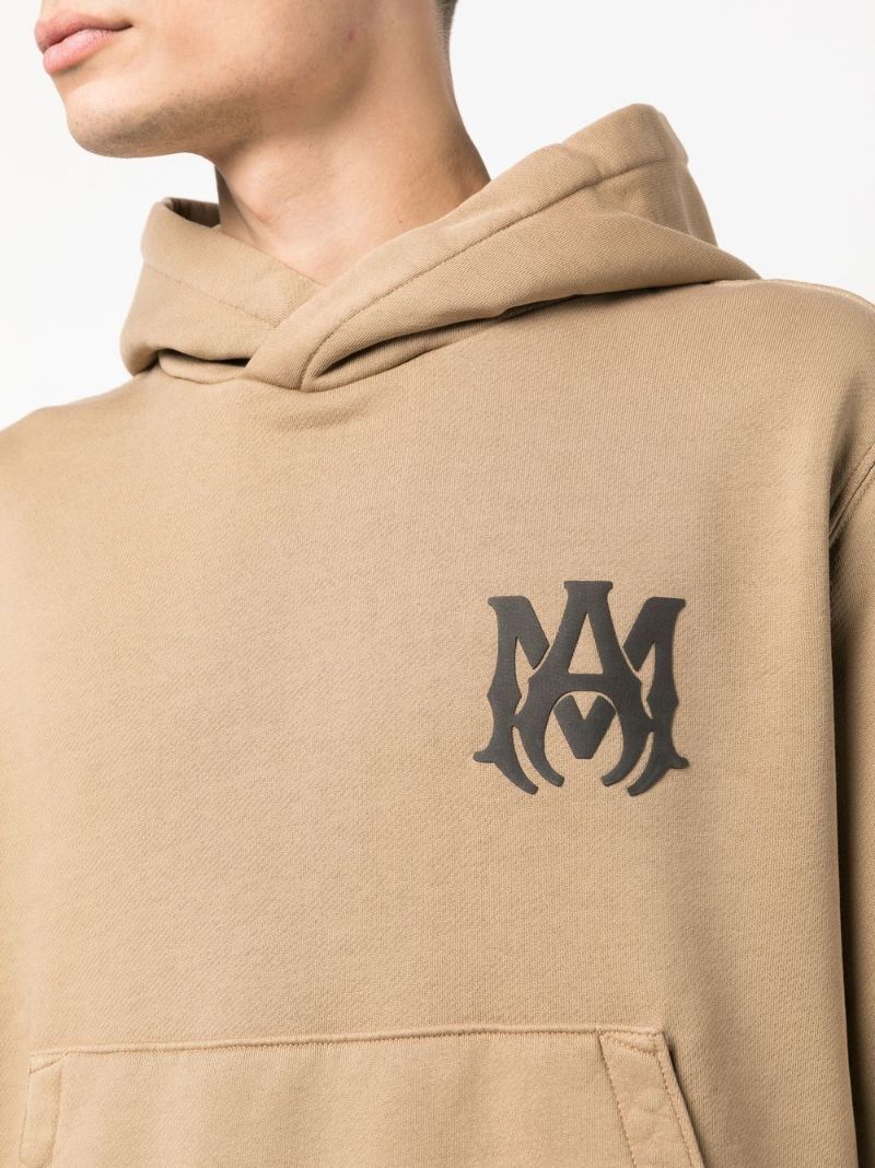 Brown Logo Print Hoodie