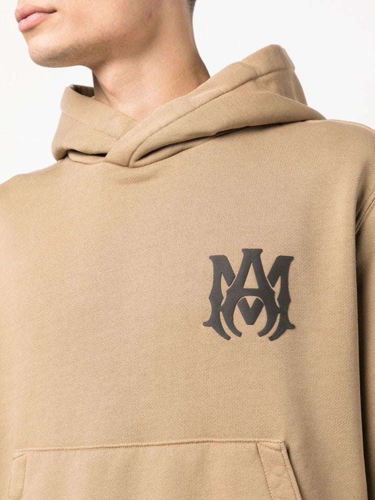 Brown Logo Print Hoodie