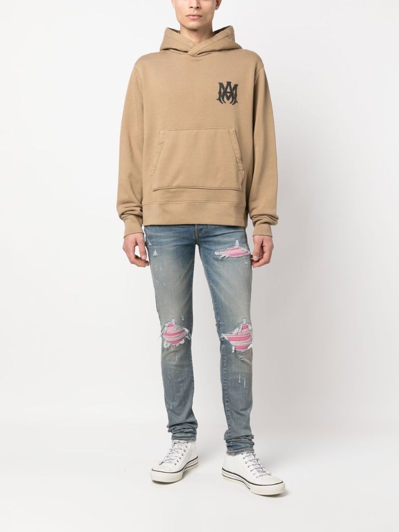 Brown Logo Print Hoodie