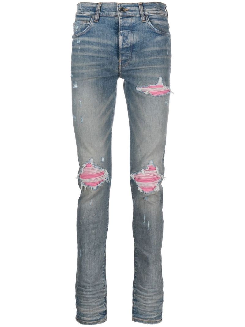 Blue Distressed Skinny Jeans