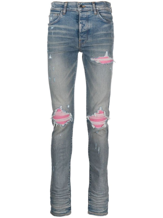 Blue Distressed Skinny Jeans