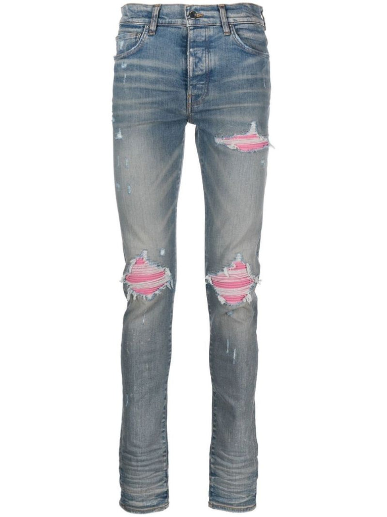 Blue Distressed Skinny Jeans
