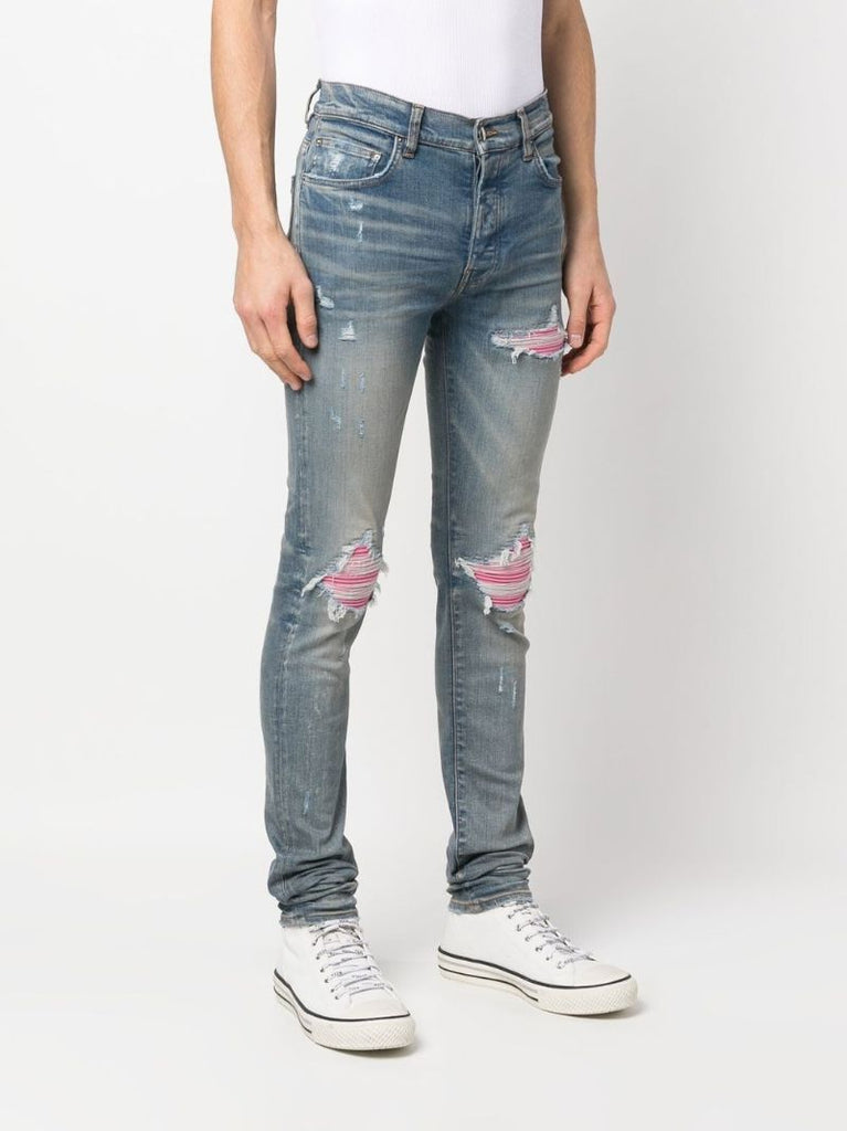 Blue Distressed Skinny Jeans
