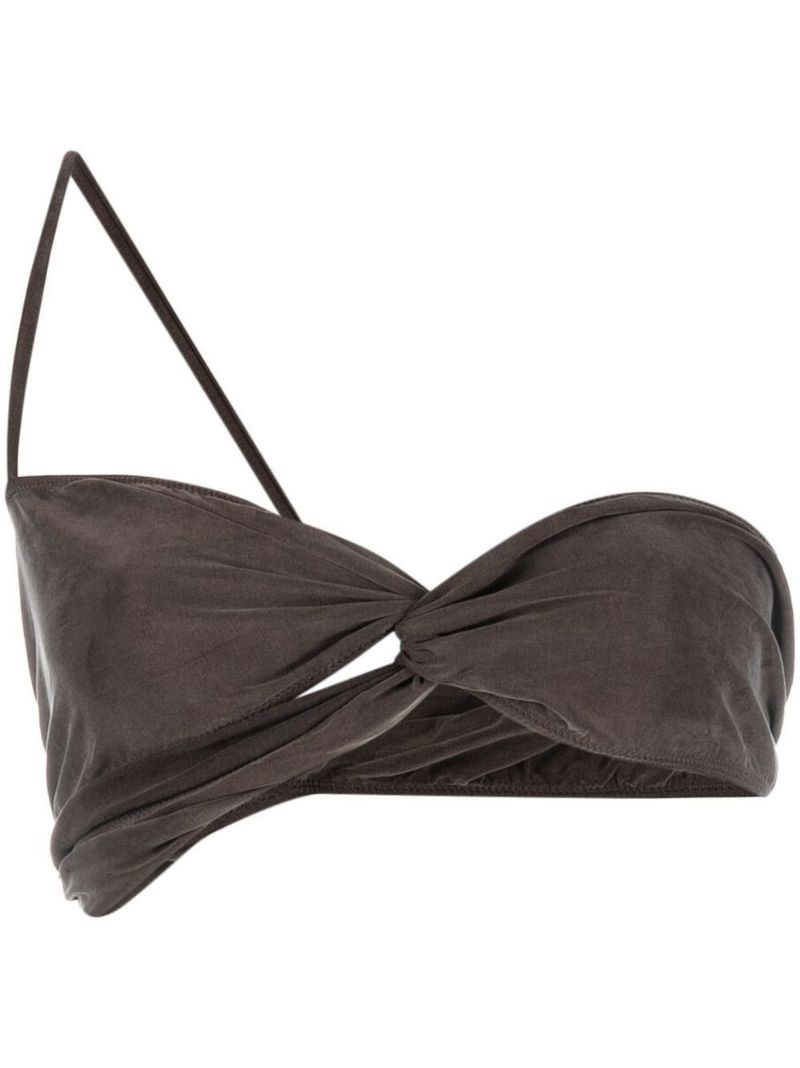 Brown Le Bandeau Asymmetric Bra Top