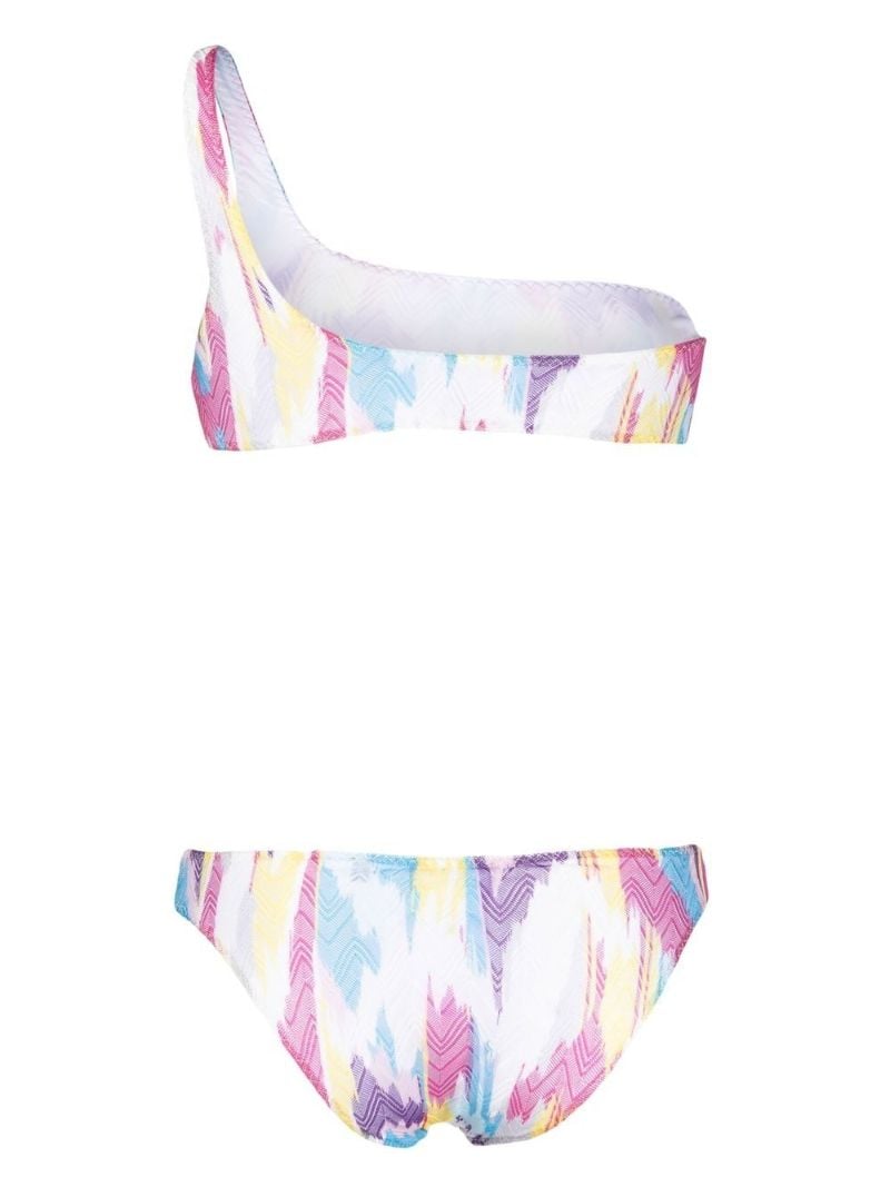 White Asymmetric Zigzag Bikini