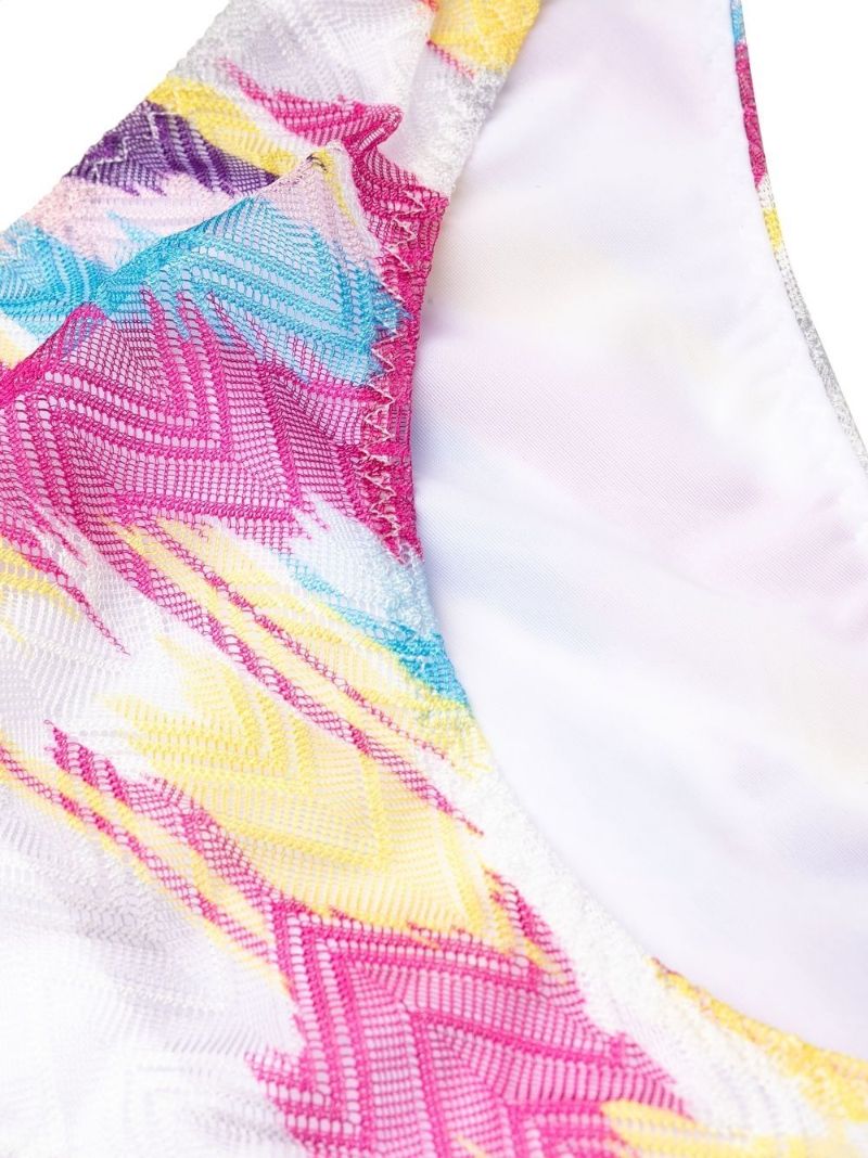 White Asymmetric Zigzag Bikini