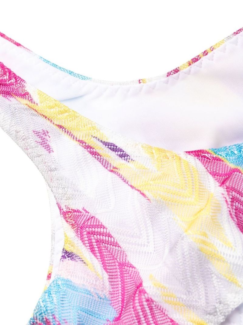 White Asymmetric Zigzag Bikini