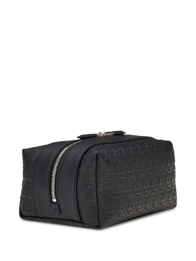 Black Gancini Pattern Leather Clutch