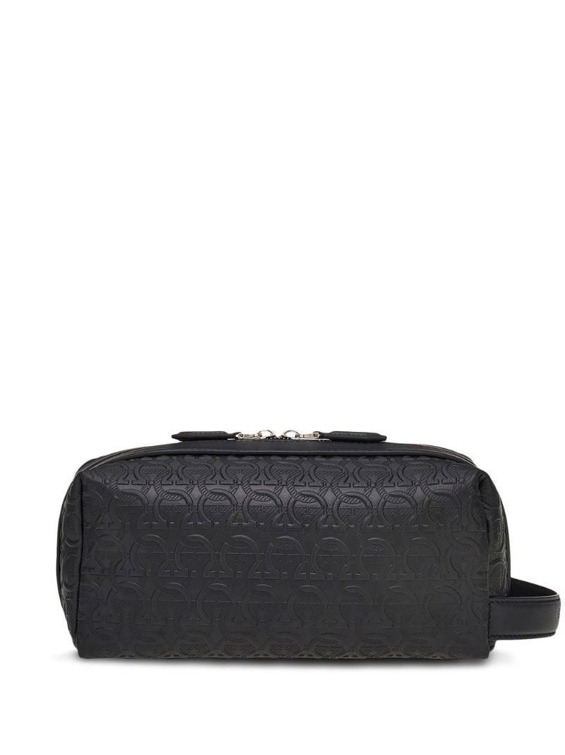 Black Gancini Pattern Leather Clutch