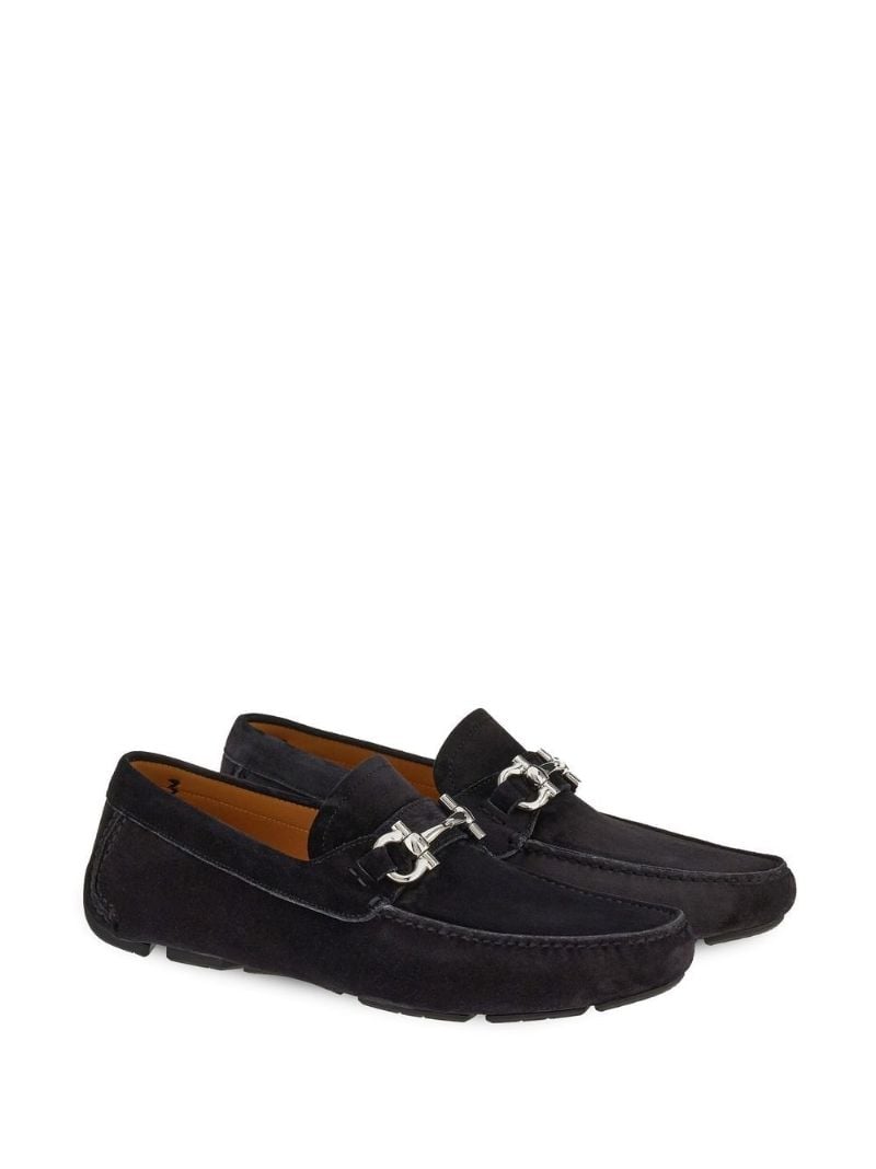 Black Gancini Suede Loafers