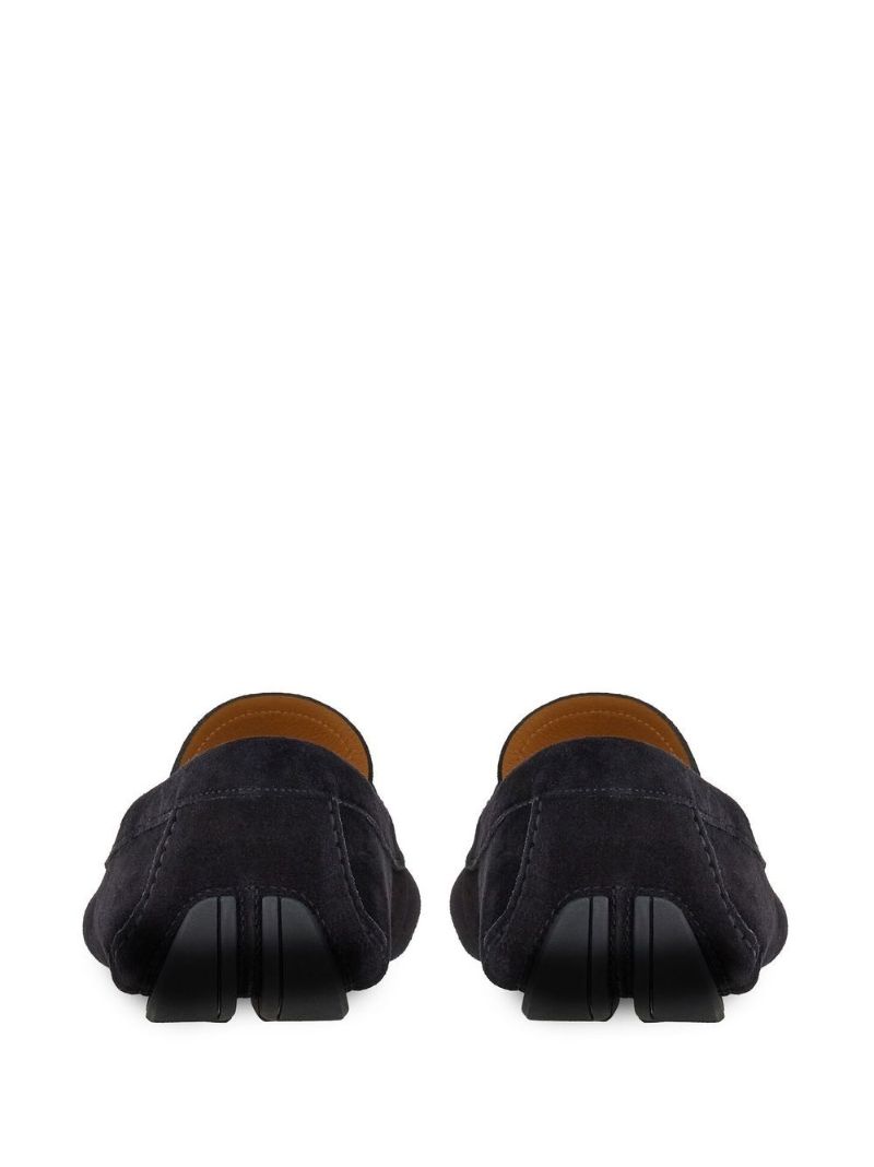 Black Gancini Suede Loafers