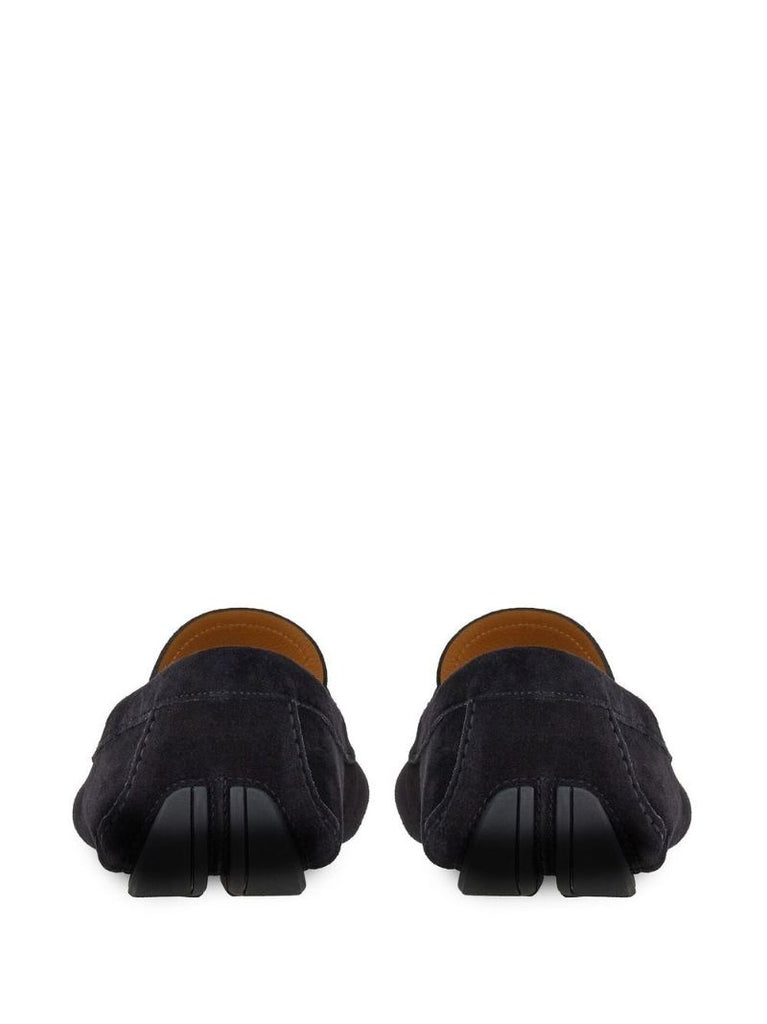 Black Gancini Suede Loafers