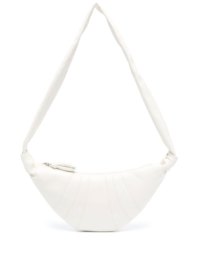 White Croissant Leather Shoulder Bag