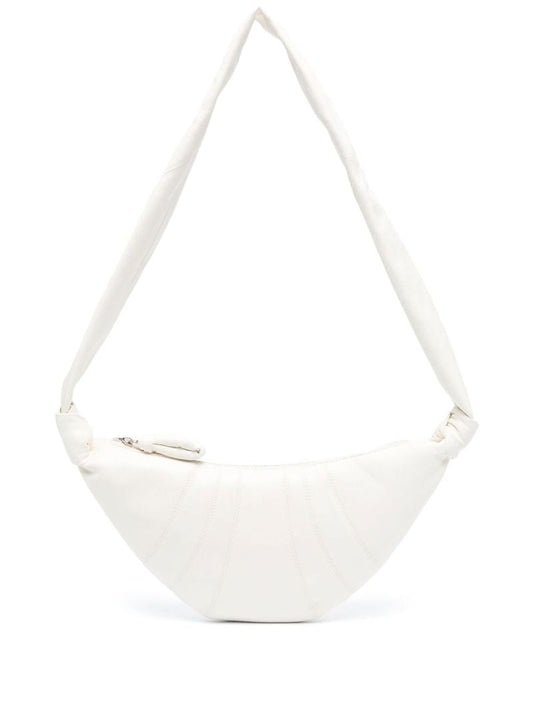 White Croissant Leather Shoulder Bag