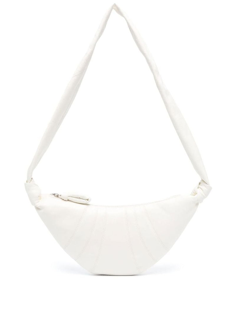 White Croissant Leather Shoulder Bag