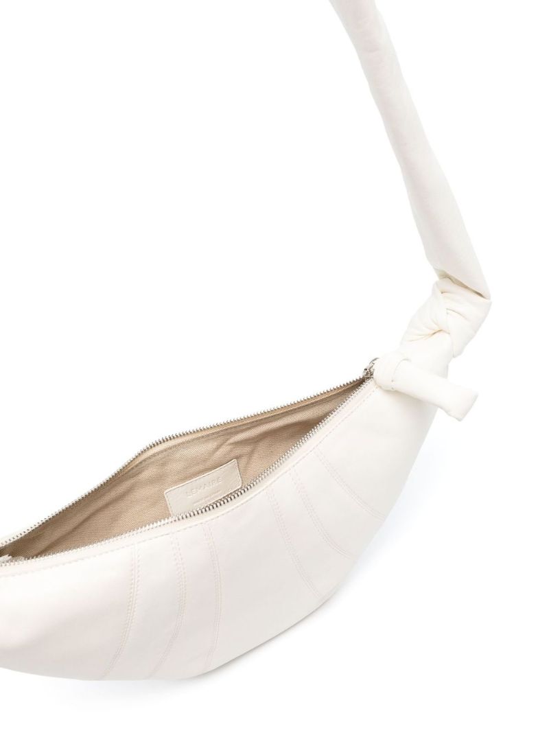 White Croissant Leather Shoulder Bag