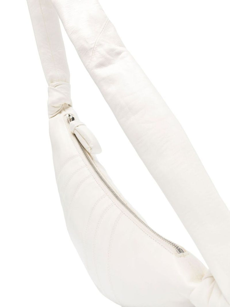 White Croissant Leather Shoulder Bag