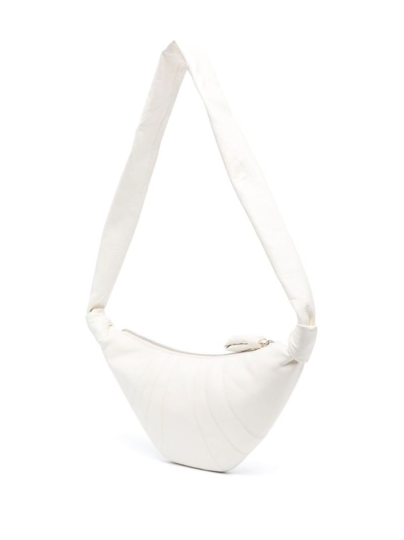 White Croissant Leather Shoulder Bag