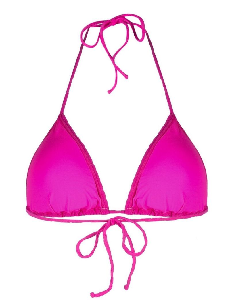 Pink La Greca-jacquard Bikini Top