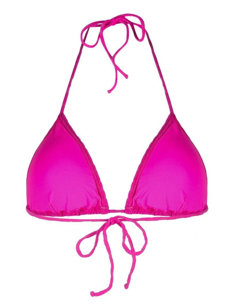 Pink La Greca-jacquard Bikini Top