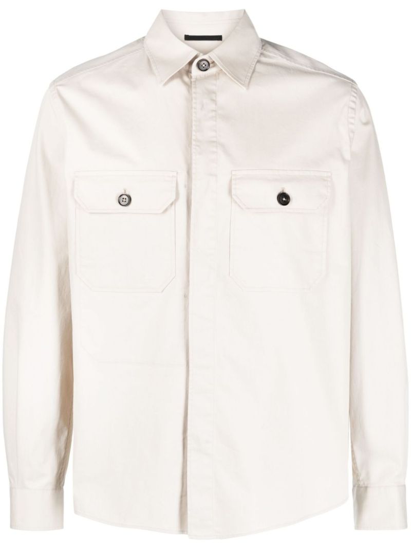 Neutral Cotton Shirt Jacket