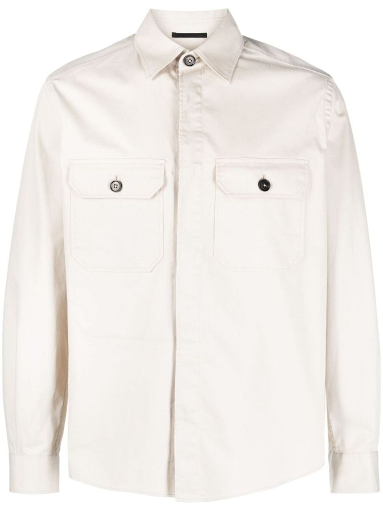 Neutral Cotton Shirt Jacket