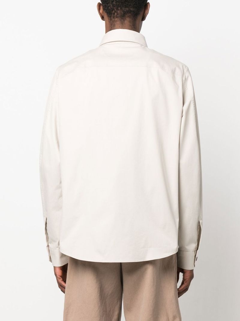 Neutral Cotton Shirt Jacket