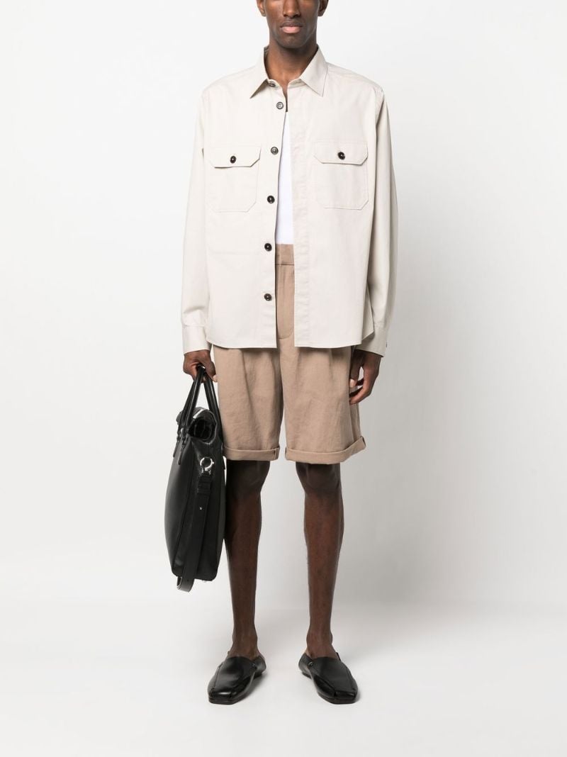 Neutral Cotton Shirt Jacket