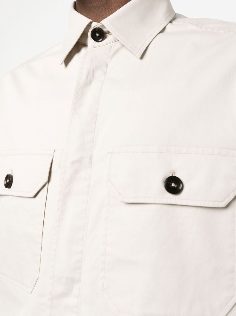 Neutral Cotton Shirt Jacket