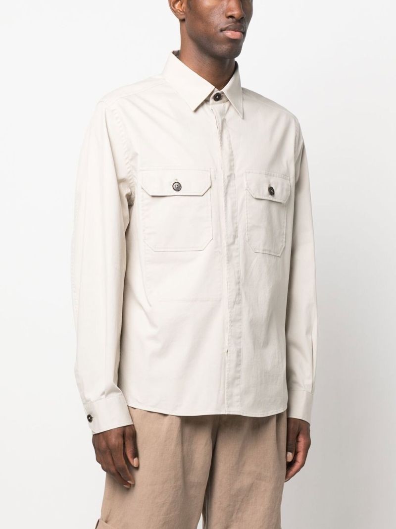 Neutral Cotton Shirt Jacket