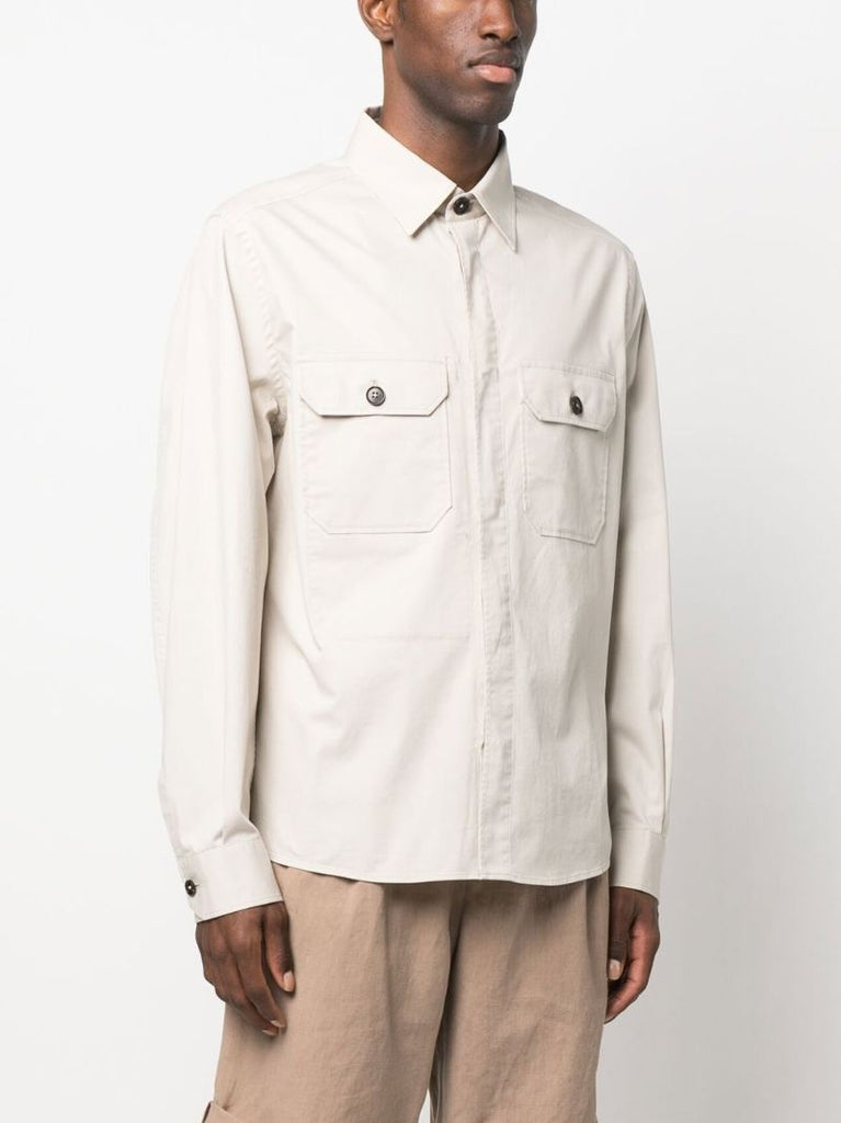 Neutral Cotton Shirt Jacket