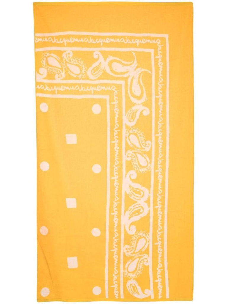Yellow La Serviette Bandana Print Towel