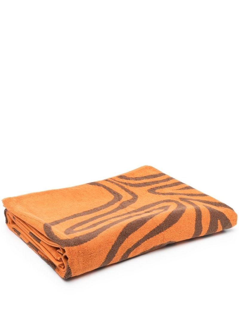 Orange Serviette Soleil Print Towel