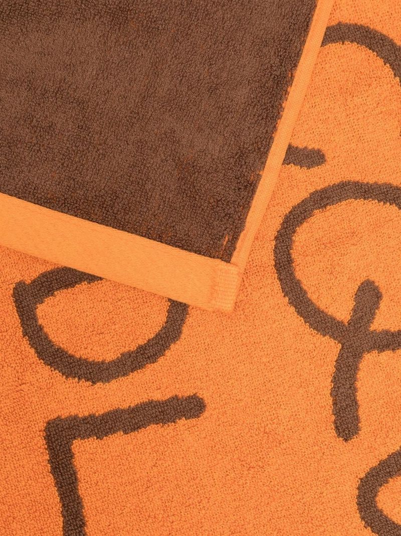 Orange Serviette Soleil Print Towel
