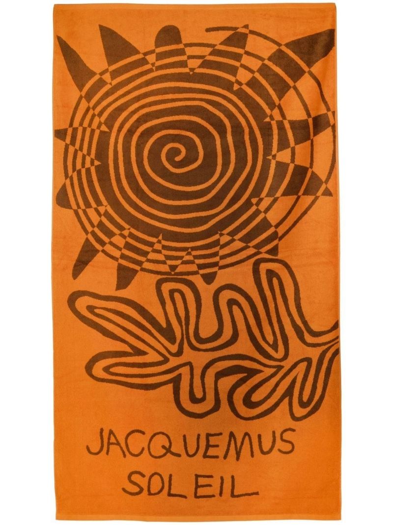 Orange Serviette Soleil Print Towel