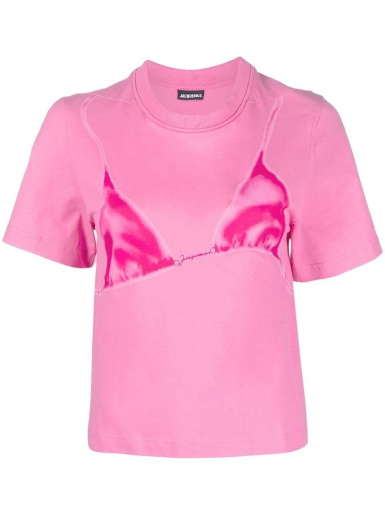 Pink Bikini Print Cotton T-shirt