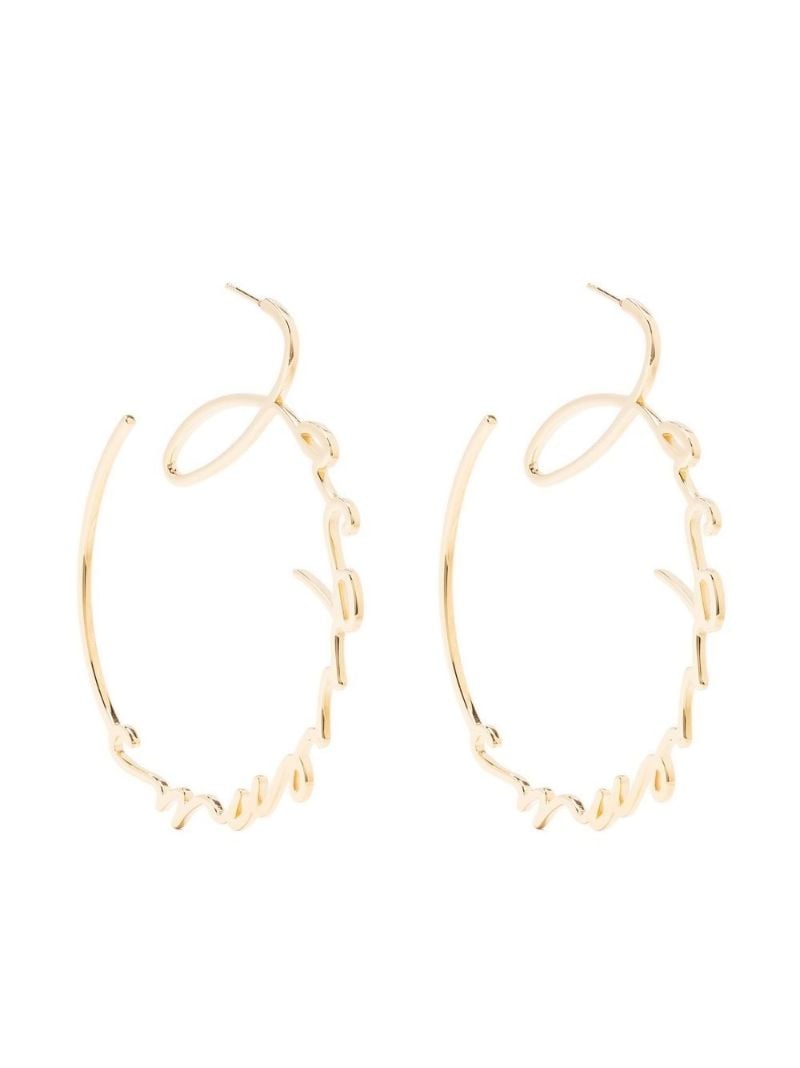 Gold-tone Les CrÃ_x0083_Â©oles Logo Hoop Earrings
