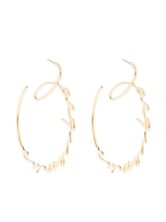 Gold-tone Les CrÃ_x0083_Â©oles Logo Hoop Earrings