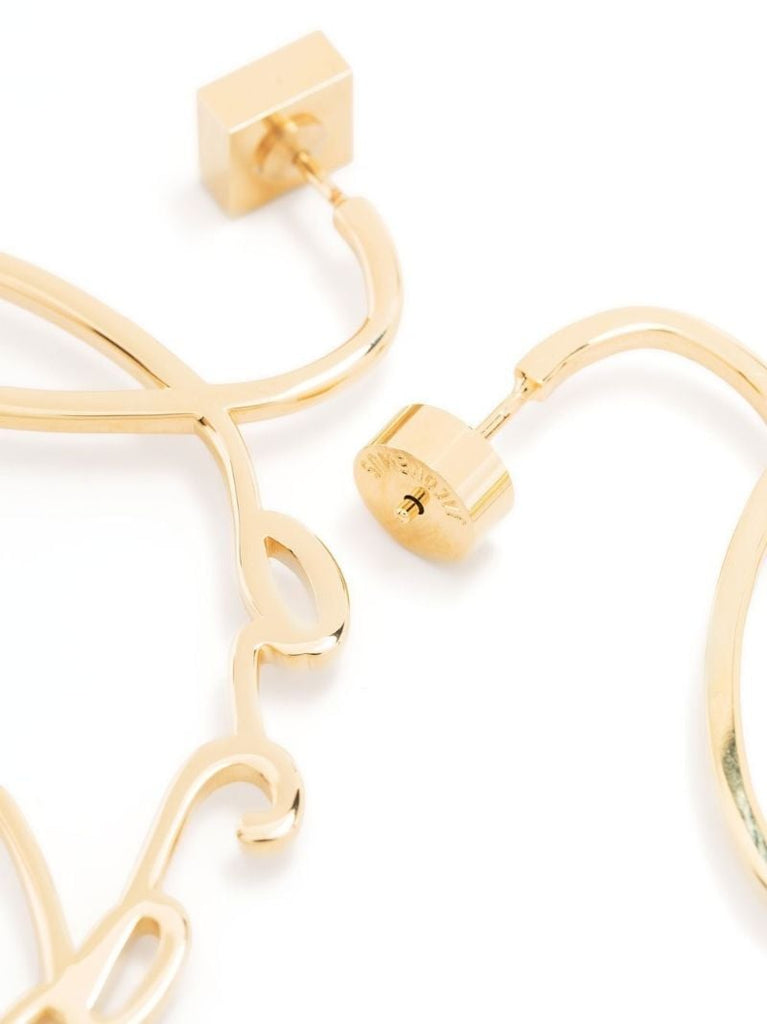 Gold-tone Les CrÃ_x0083_Â©oles Logo Hoop Earrings