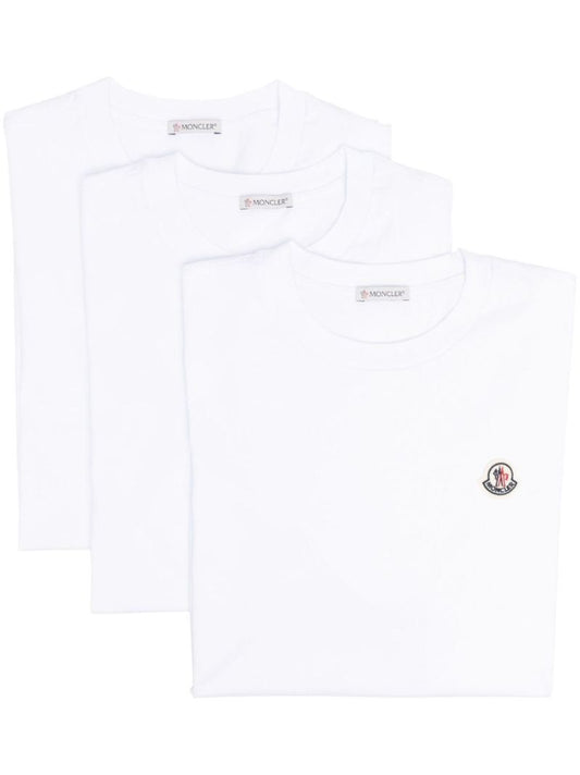 White Logo AppliquÃ_x0083_Â© T-shirt (pack of Three)