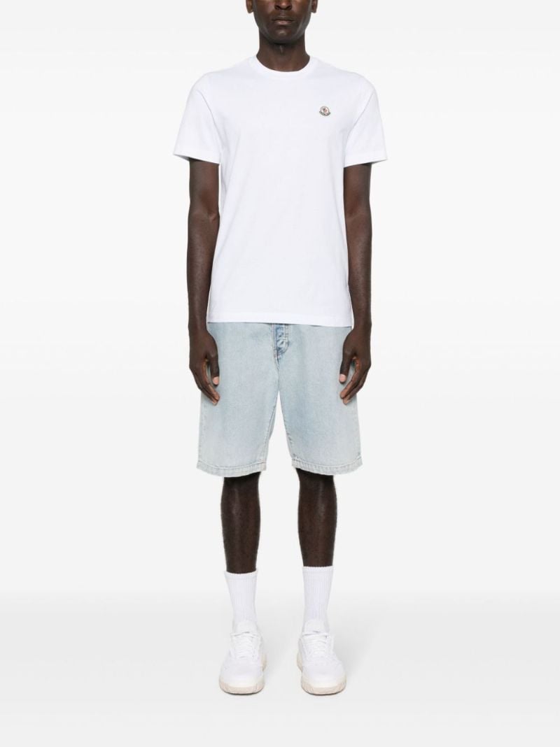 White Logo AppliquÃ_x0083_Â© T-shirt (pack of Three)