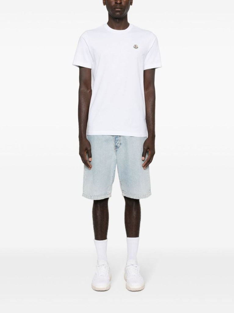 White Logo AppliquÃ_x0083_Â© T-shirt (pack of Three)