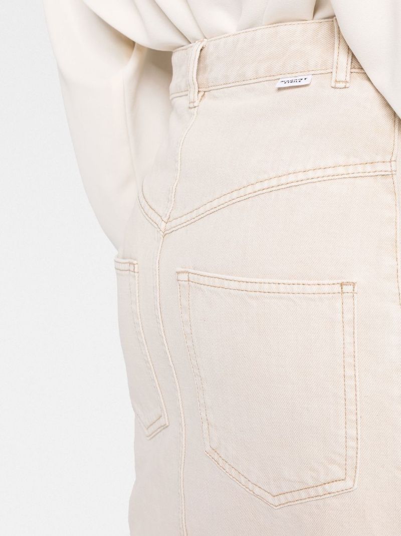 Neutral High-waisted Denim Mini Skirt
