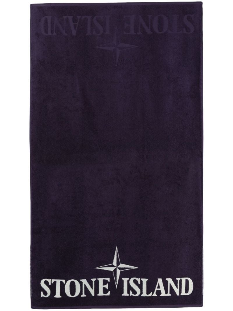 Purple Cotton Logo Print Towel
