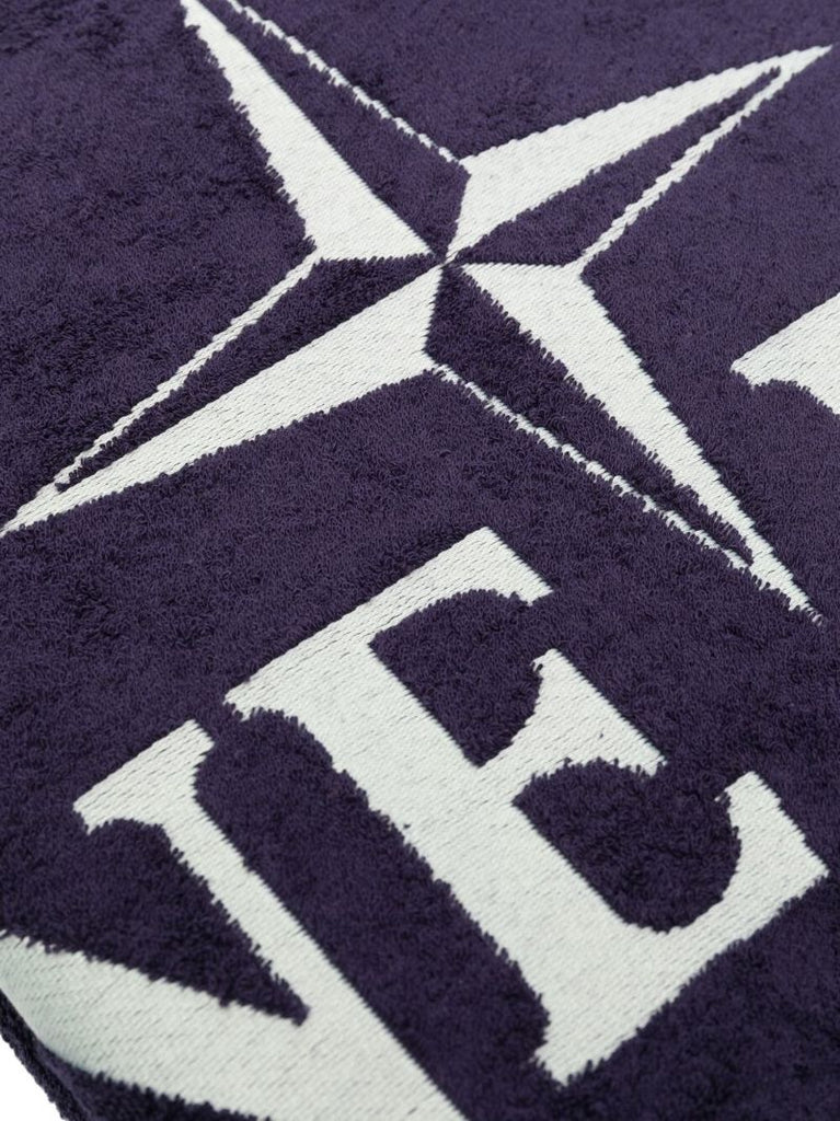 Purple Cotton Logo Print Towel