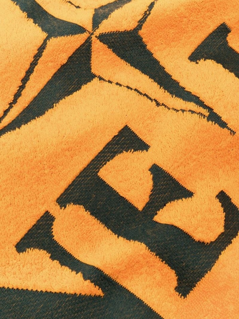 Orange Cotton Logo Print Towel