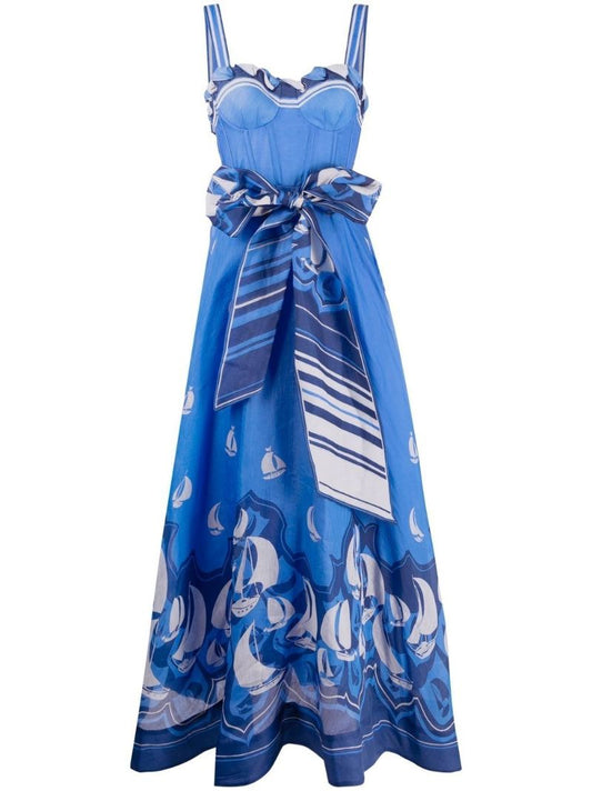 Blue High Tide Maxi Dress