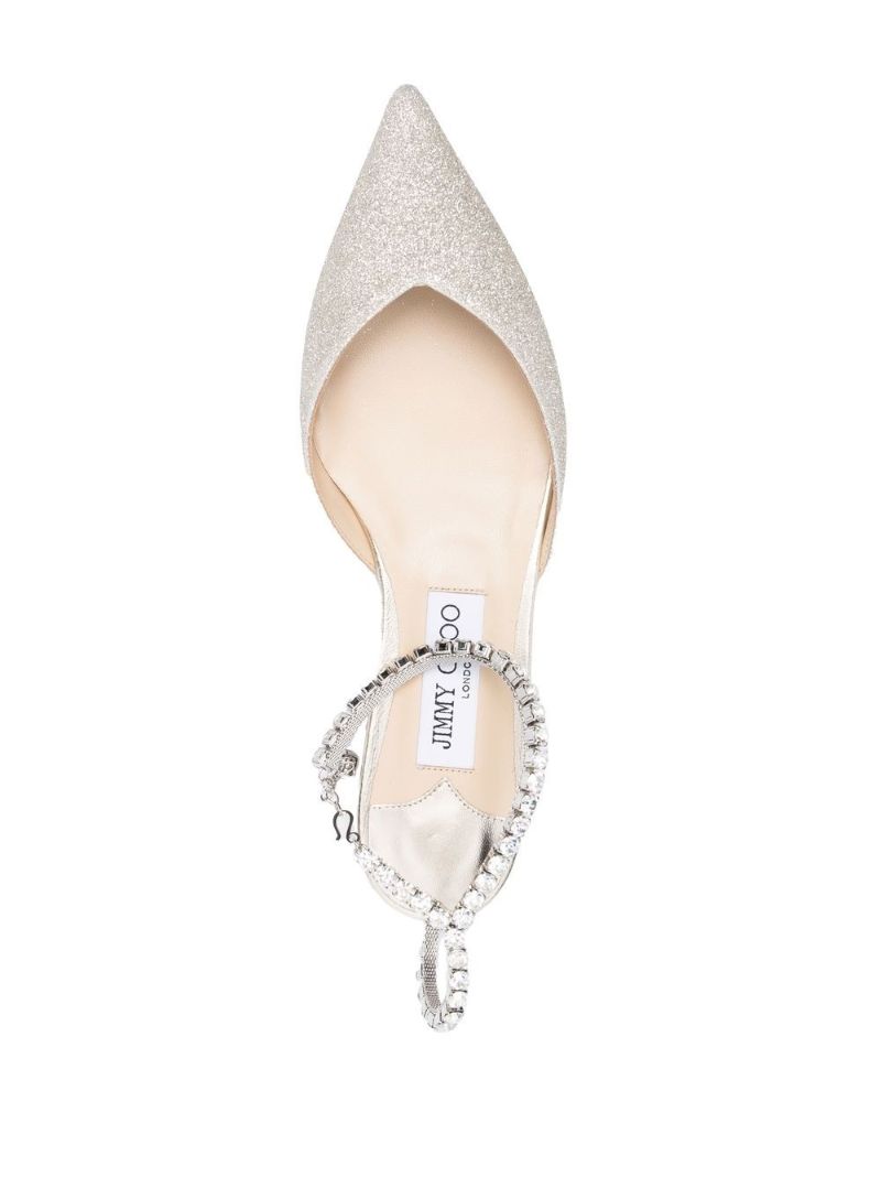 Gold-tone Saeda Glitter Flat Pumps