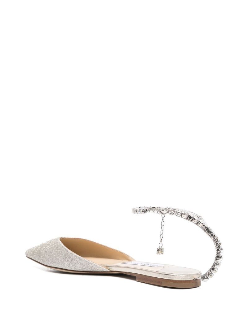 Gold-tone Saeda Glitter Flat Pumps